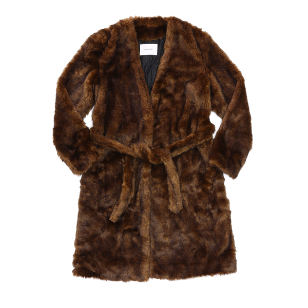 Frame LWOT0220 $795 Women's Brown Faux Mink Fur Robe - NWOT