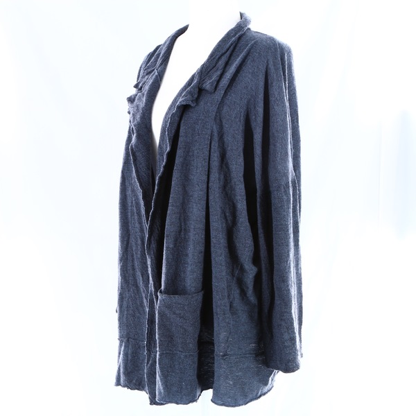 UN-NAMABLE NWT $410 100% Wool Blue Pocket Women’s Open Front Cardigan Sweater