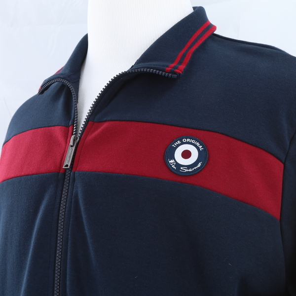 Ben Sherman Blue & Red Colorblock Chest Men's Track Jacket - Style BD19F00002