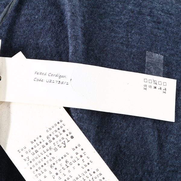 UN-NAMABLE NWT $410 100% Wool Blue Pocket Women’s Open Front Cardigan Sweater