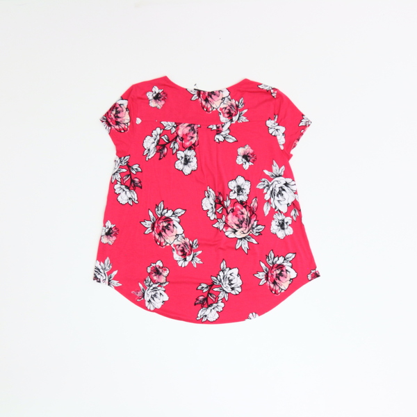 Alfani Women's Pink Floral Print Knit Blouse T-shirt Top 100057441MS NWT