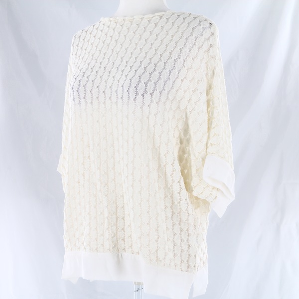 YPNO NWT $160 Ivory Cotton Blend Knitted Women’s Jumper Tunic Sweater Pullover