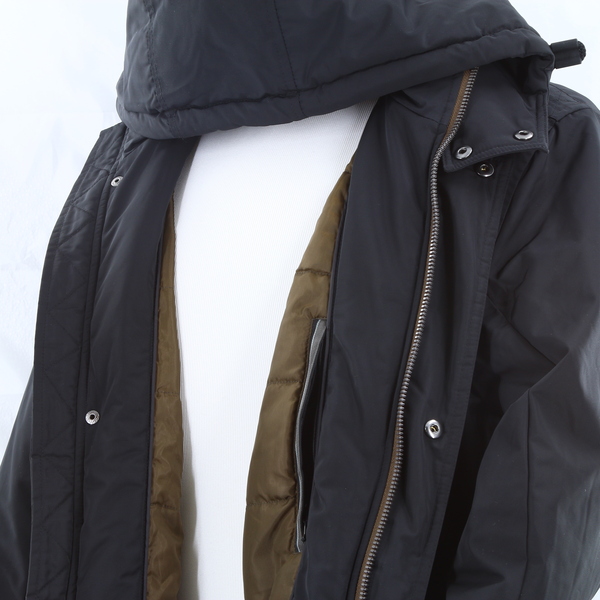 ANDREW MARC Jennings Black Hooded Mens Parka Coat Winter Jacket - MM9AC543 - NWT