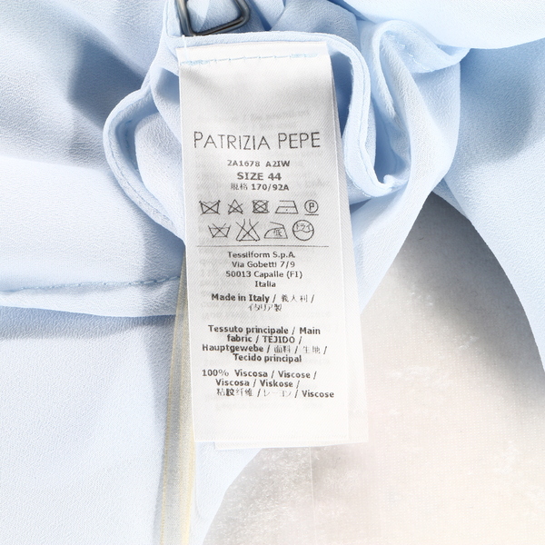 PATRIZIA PEPE NWT $275 Women’s Blue Open Cut-Out Shoulders Blouson Dress