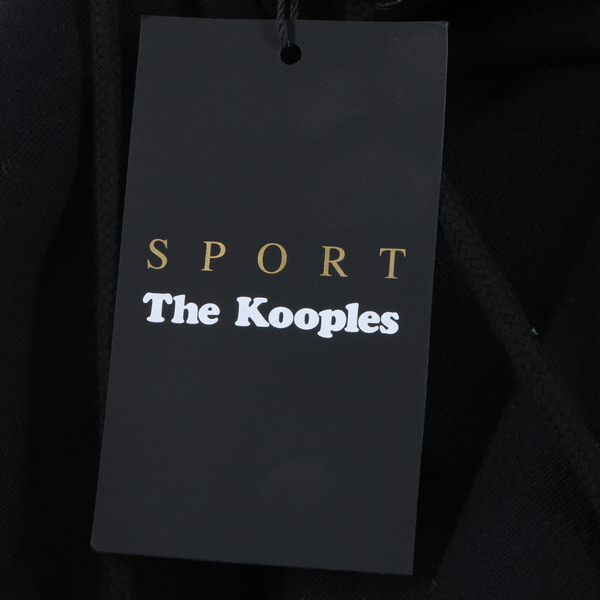THE KOOPLES Black Sports Fleece & Lace Knit Sleeves Women’s Hoodie Top - NWT