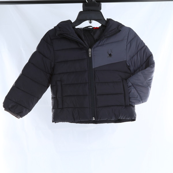 SPYDER Ace Short Nylon Boys Puffer Jacket - Black & Gray - Style 70H56204-01