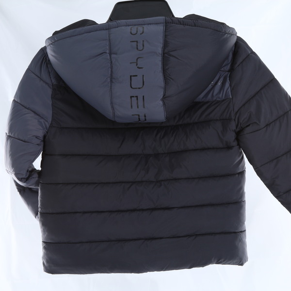 SPYDER Ace Short Nylon Boys Puffer Jacket - Black & Gray - Style 70H56204-01
